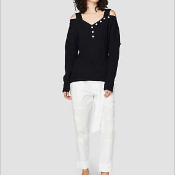 NWT Derek Lam 10 Crosby Cold Shoulder Sweater - Picture 1 of 10